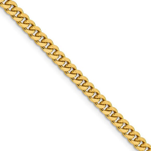 4.25mm 14K Yellow Gold Solid Miami Cuban (Curb) Chain Necklace, 22 In - Picture 1 of 7